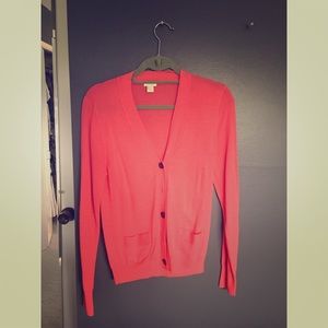 Coral J Crew cardigan